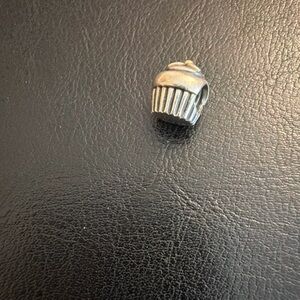 Pandora Authentic Sterling Silver Cupcake with 14k Gold Top Charm